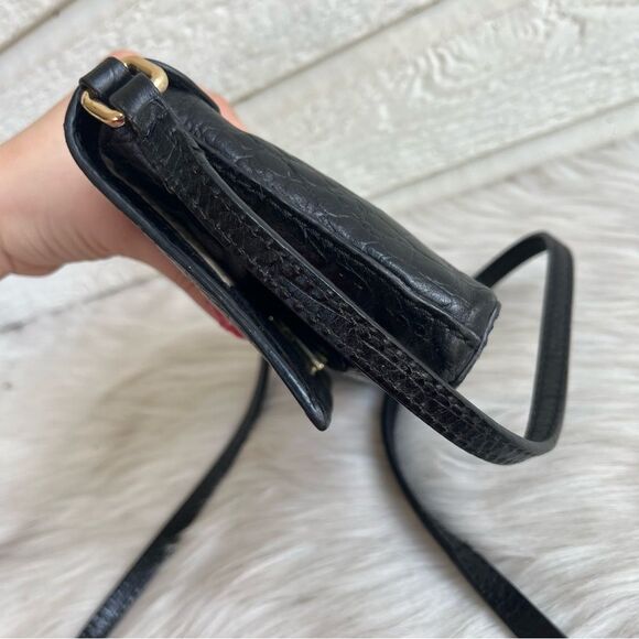 KATE SPADE Black Leather Croc Embossed Madison Knott Rosie Crossbody - Picture 5 of 11